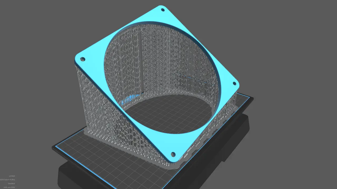 3D Printable of a pc fan mounting bracket